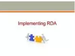 Implementing RDA - slide 1
