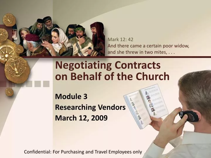 negotiating contracts on behalf of the church