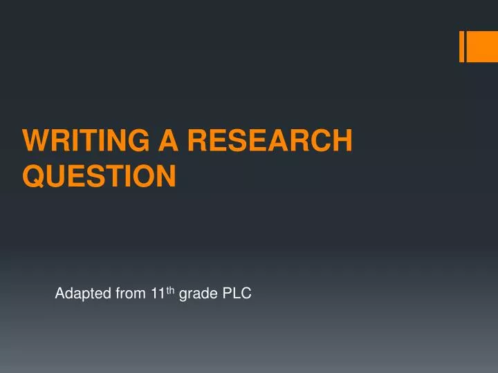 writing a research question