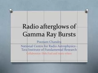 Radio afterglows of Gamma Ray Bursts