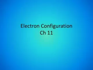 electron configuration ch 11