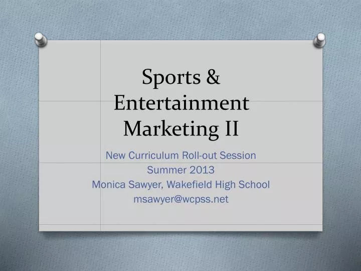 sports entertainment marketing ii