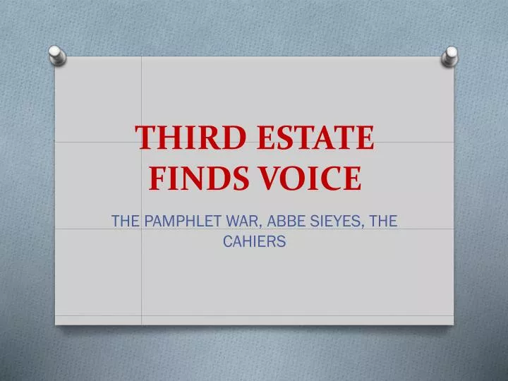 third estate finds voice