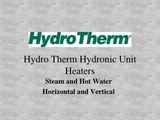 Hydro Therm Hydronic Unit Heaters