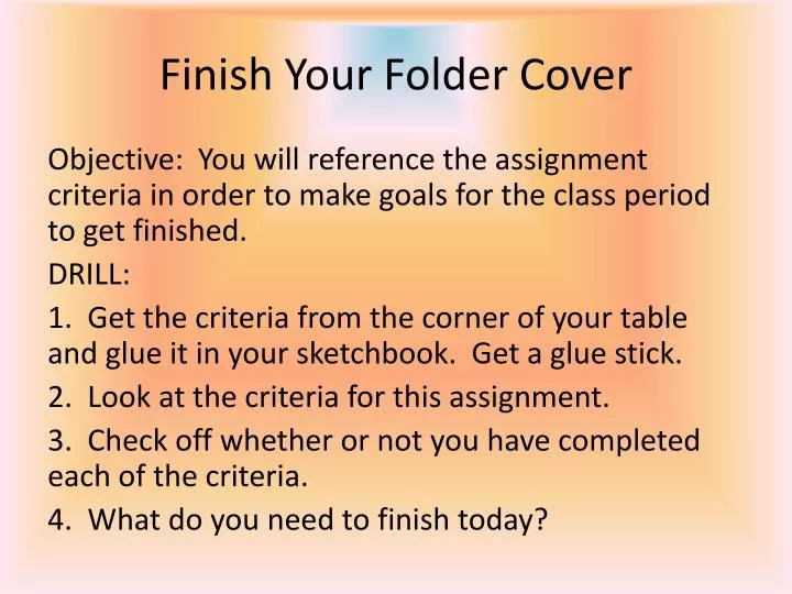 finish your folder cover