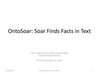 OntoSoar: Soar Finds Facts in Text