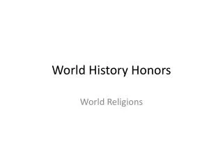 world history honors