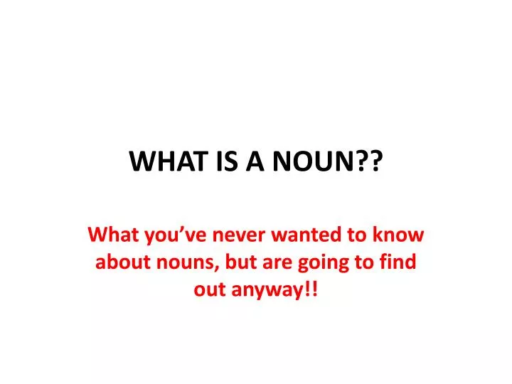 what is a noun