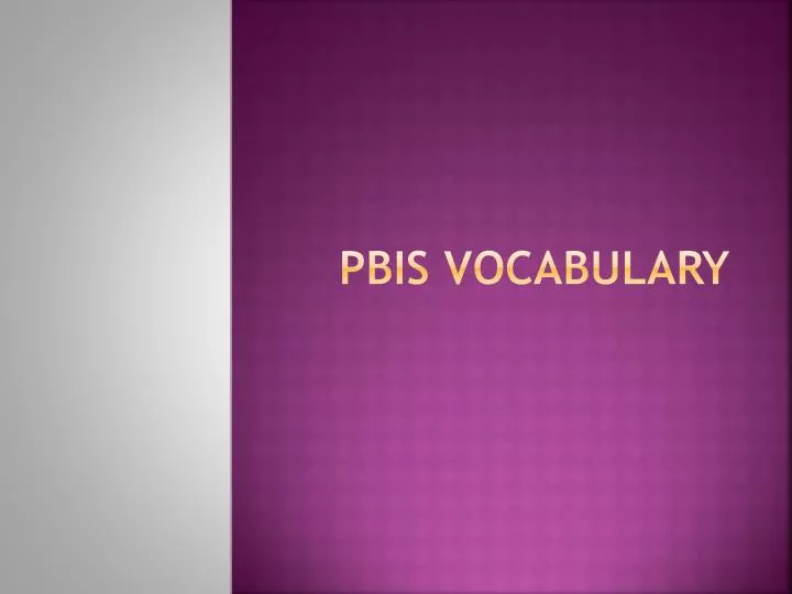 pbis vocabulary