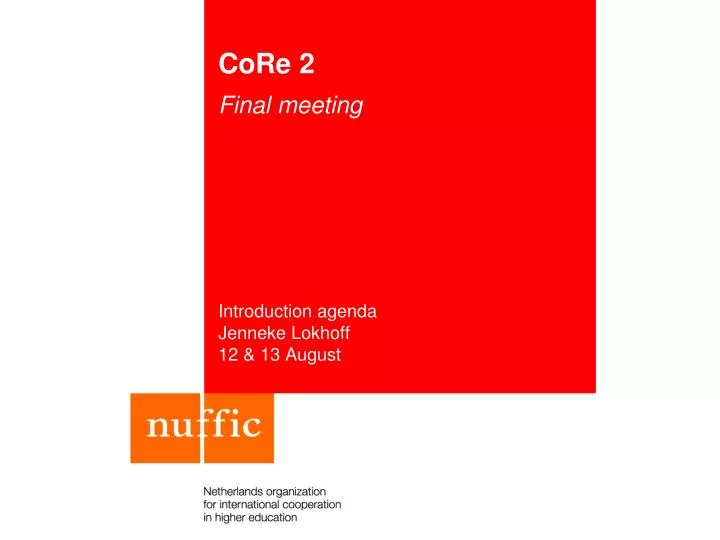 core 2 final meeting