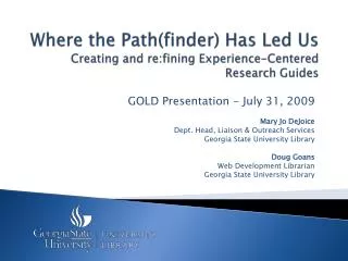 Where the Path(finder) Has Led Us Creating and re:fining Experience-Centered Research Guides