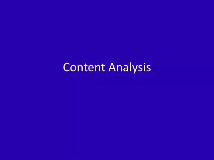 content analysis