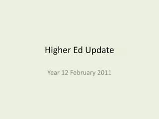 higher ed update