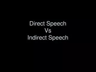 What is D irect Speech