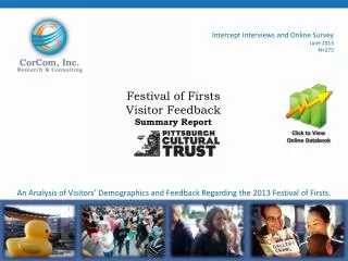 Festival of Firsts Visitor Feedback Summary Report