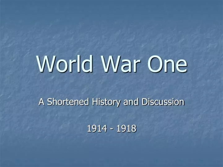 world war one