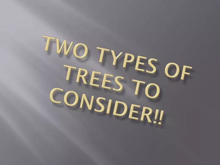 two types of trees to consider