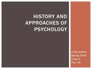 History and Approaches of Psychology