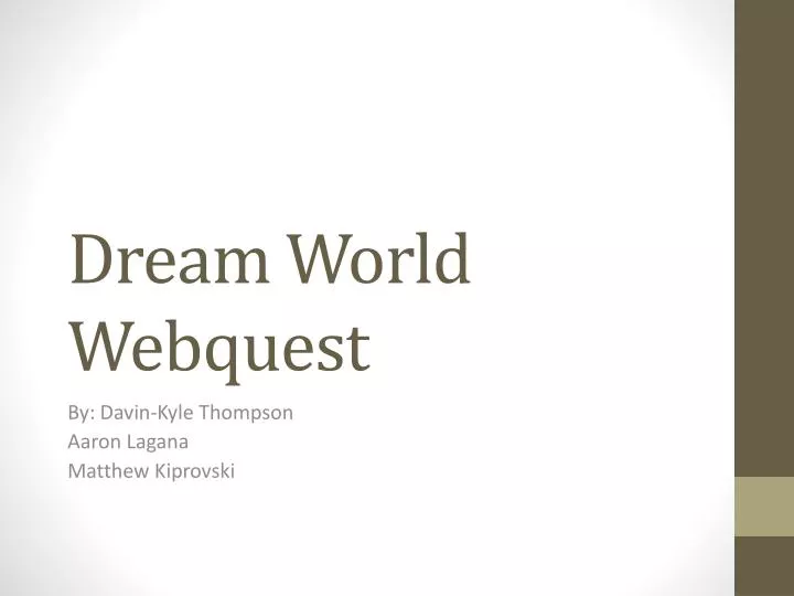 dream world webquest
