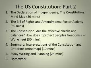 The US Constitution: Part 2