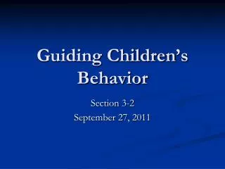 guiding children s behavior