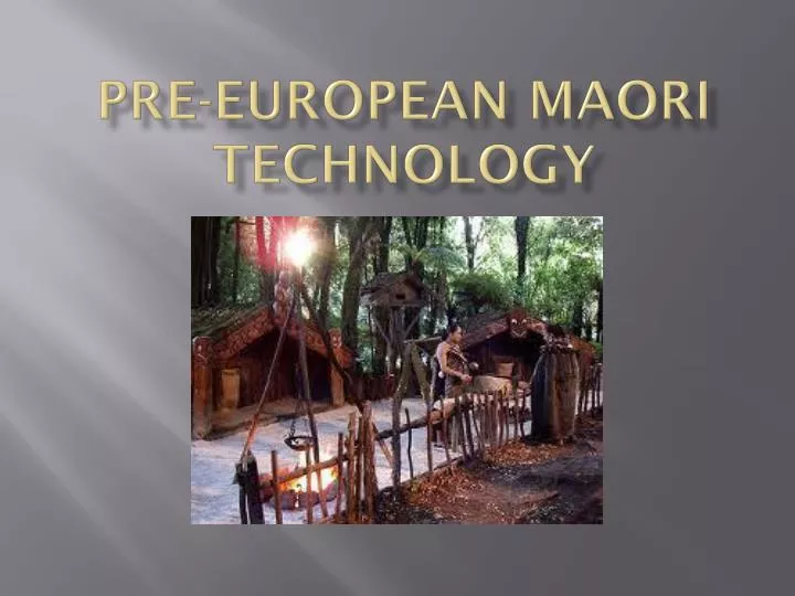 pre european maori technology