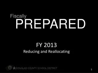 FY 2013 Reducing and Reallocating