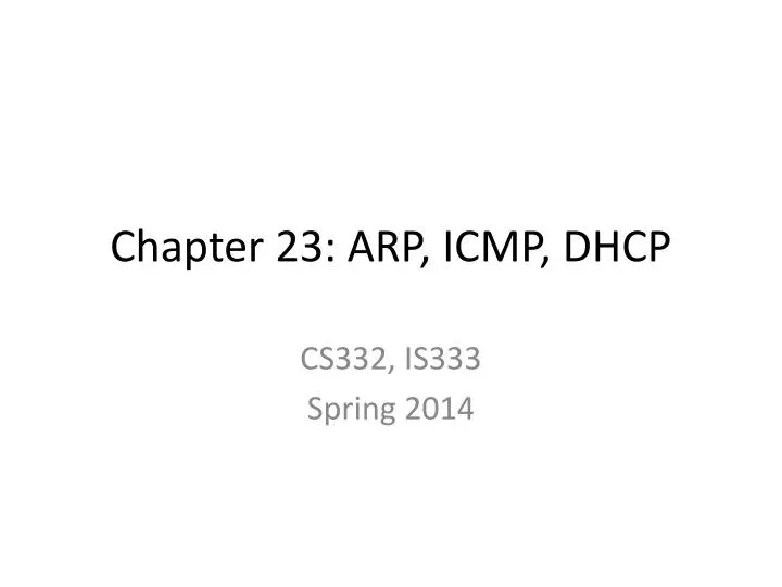 chapter 23 arp icmp dhcp