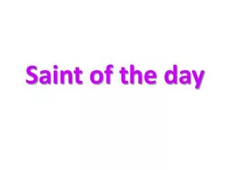 Saint of the day