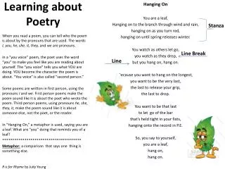 Learning about Poetry