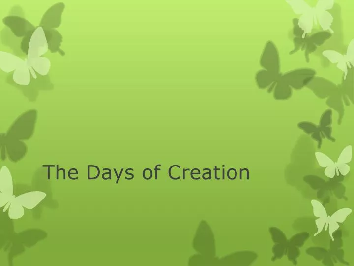 the days of creation