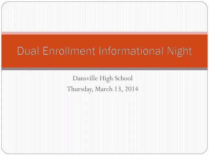 dual enrollment informational night