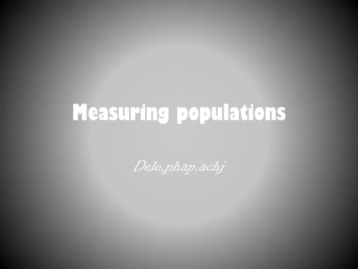 measuring populations