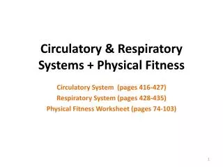 Circulatory &amp; Respiratory Systems + Physical Fitness