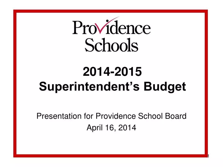 2014 2015 superintendent s budget