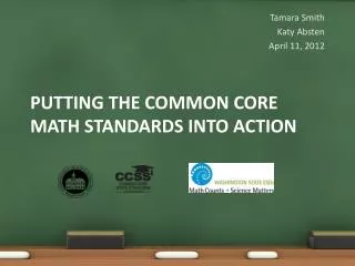 Putting the Common core math standards into action