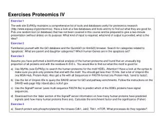 Exercises Proteomics IV