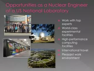 Opportunities as a Nuclear Engineer at a US National Laboratory