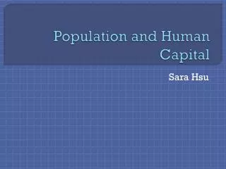 Population and Human Capital