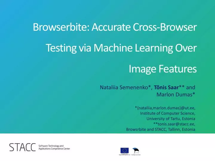 browserbite accurate cross browser testing via machine learning over image features