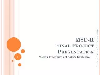 MSD-II Final Project Presentation