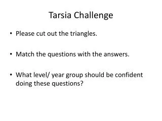 tarsia challenge