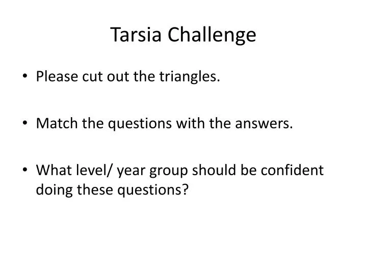 tarsia challenge