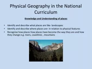 Physical Geography in the National Curriculum
