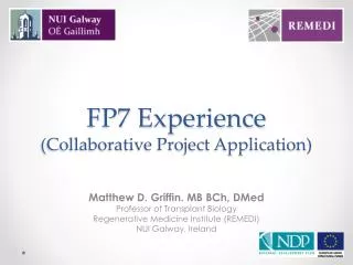 FP7 Experience (Collaborative Project Application)
