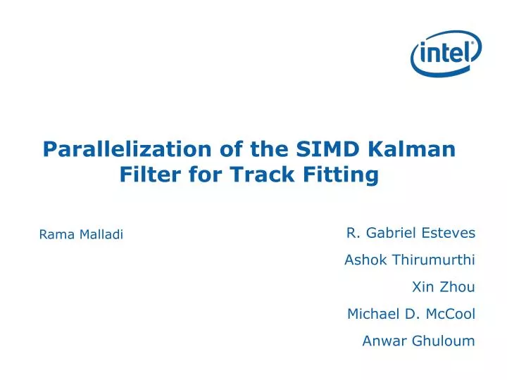 parallelization of the simd kalman filter for track fitting
