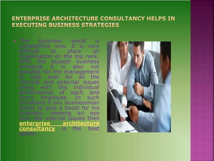 enterprise architecture consultancy helps in executing business strategies