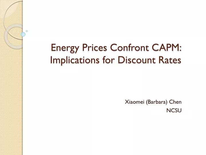 energy prices confront capm implications for discount rates