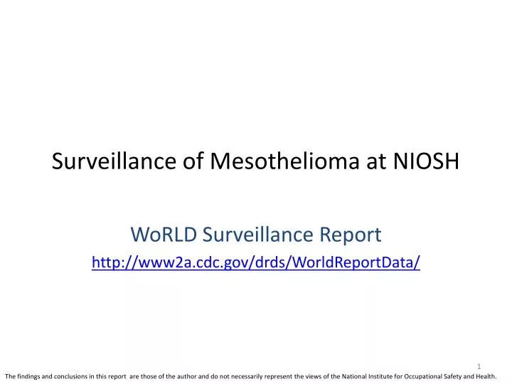 surveillance of mesothelioma at niosh