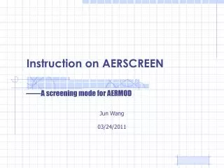 Instruction on AERSCREEN